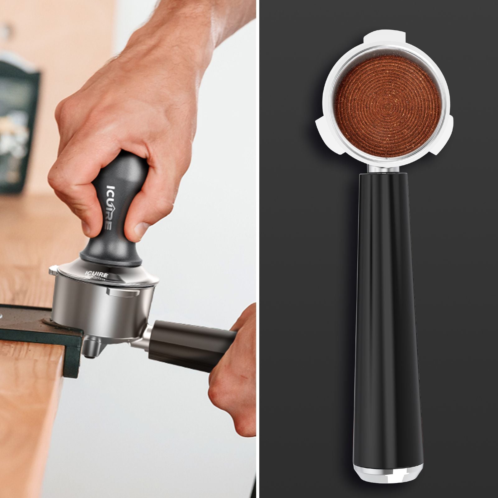 Espresso Tamper, Premium Coffee Tamper for Espresso Machine with Calibrated Spring Loaded, Premium Stainless Steel Flat Base.