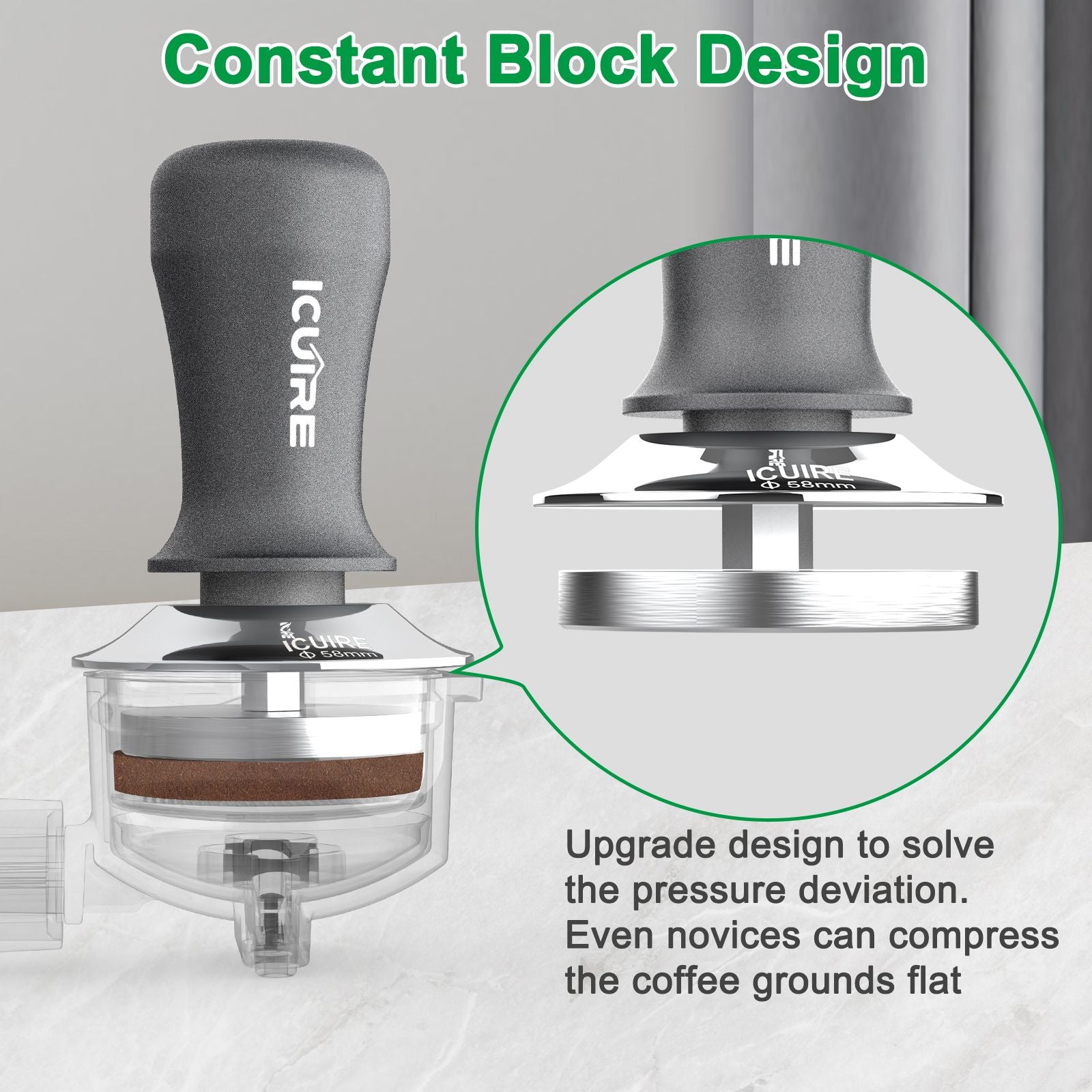 Espresso Tamper, Premium Coffee Tamper for Espresso Machine with Calibrated Spring Loaded, Premium Stainless Steel Flat Base.