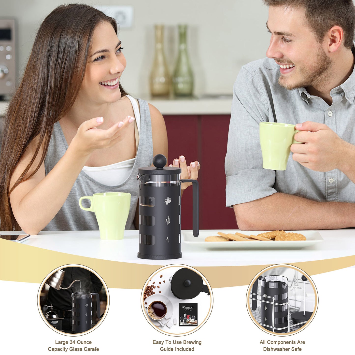 RAINBEAN French Press Coffee Maker.