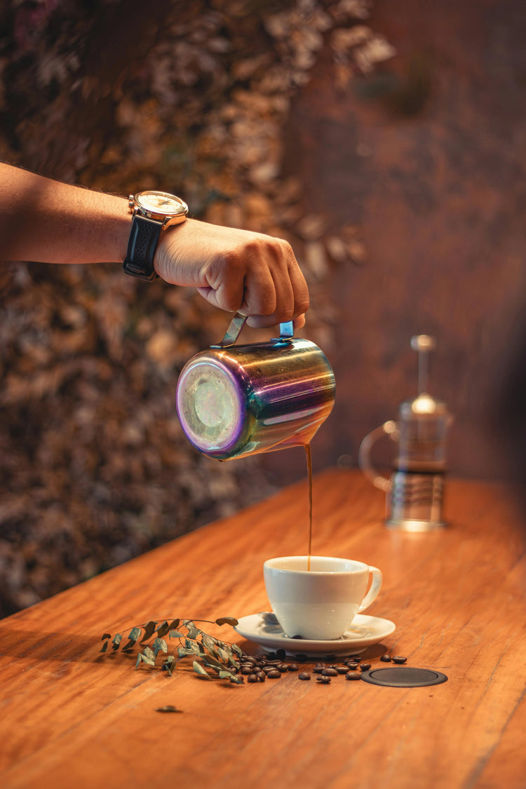 coffee poured into a cup