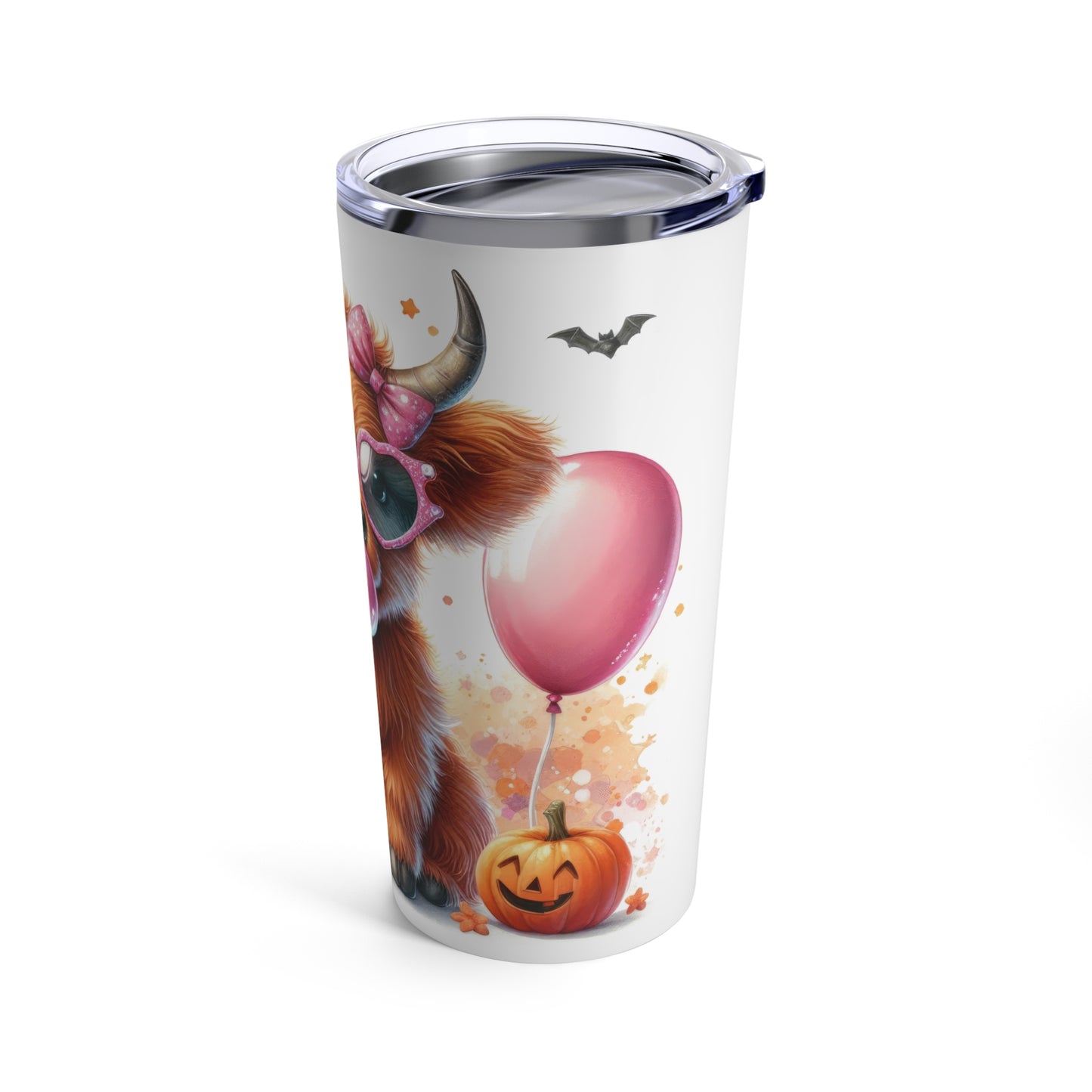 Pink Bubble Gum Highland Cow Tumbler 20oz