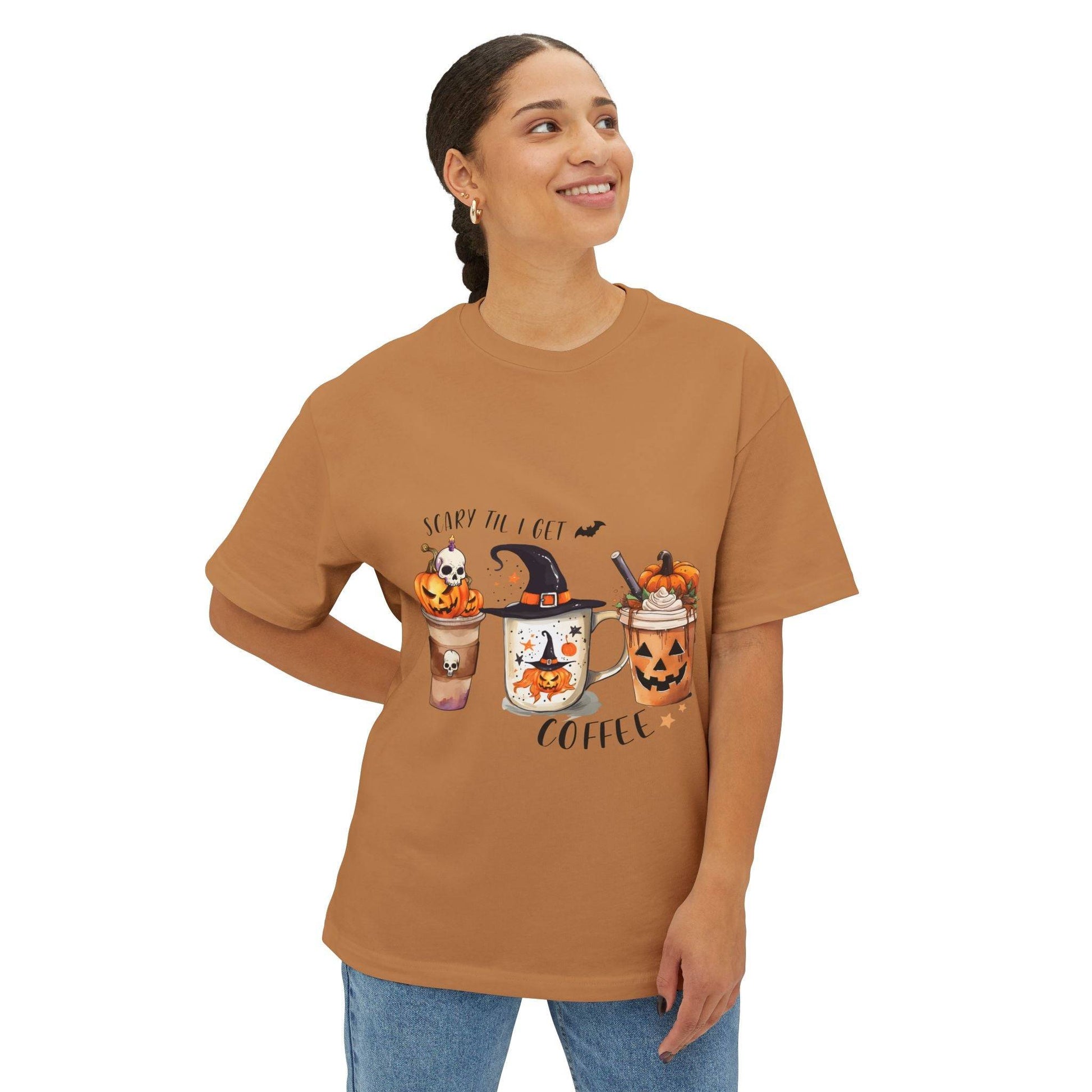 Women's Hallow Coffee Boxy Tee