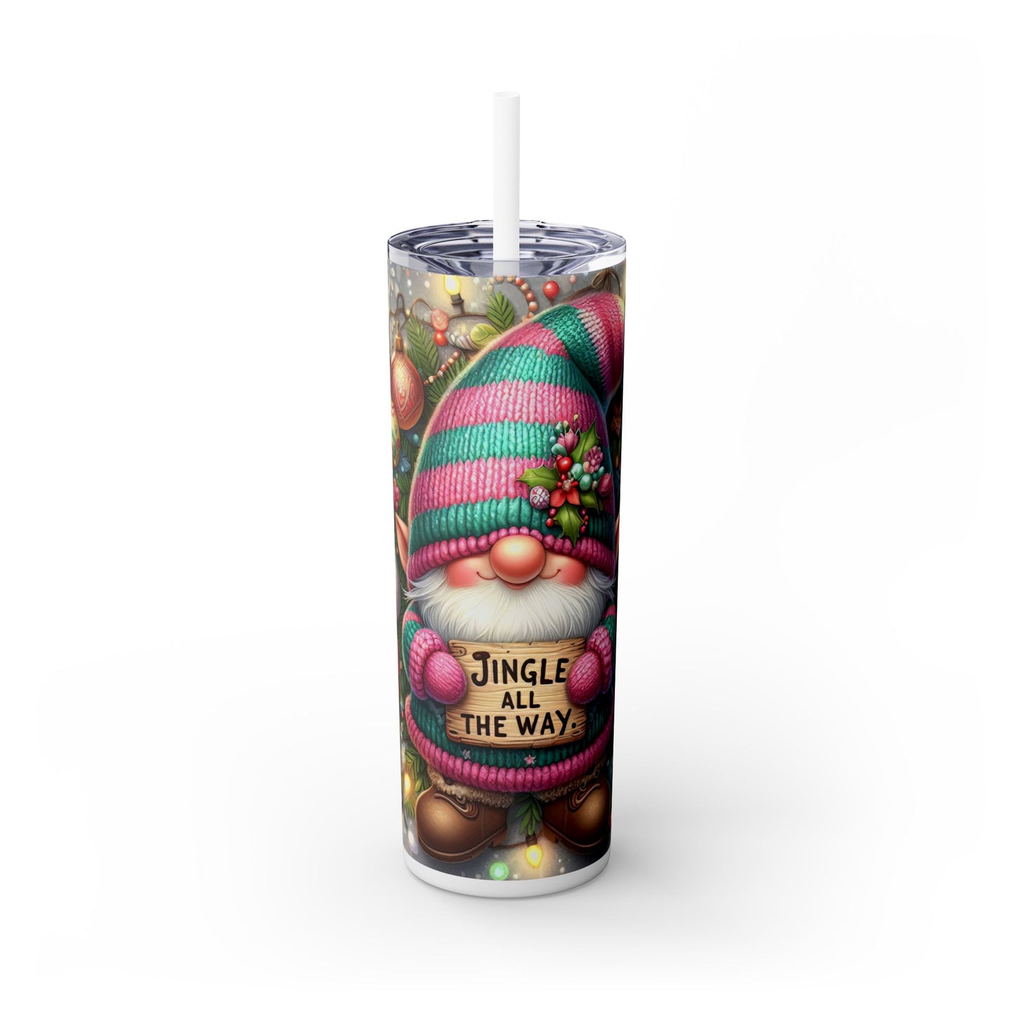 Tumbler Cup - Jingle All the Way Elf Design