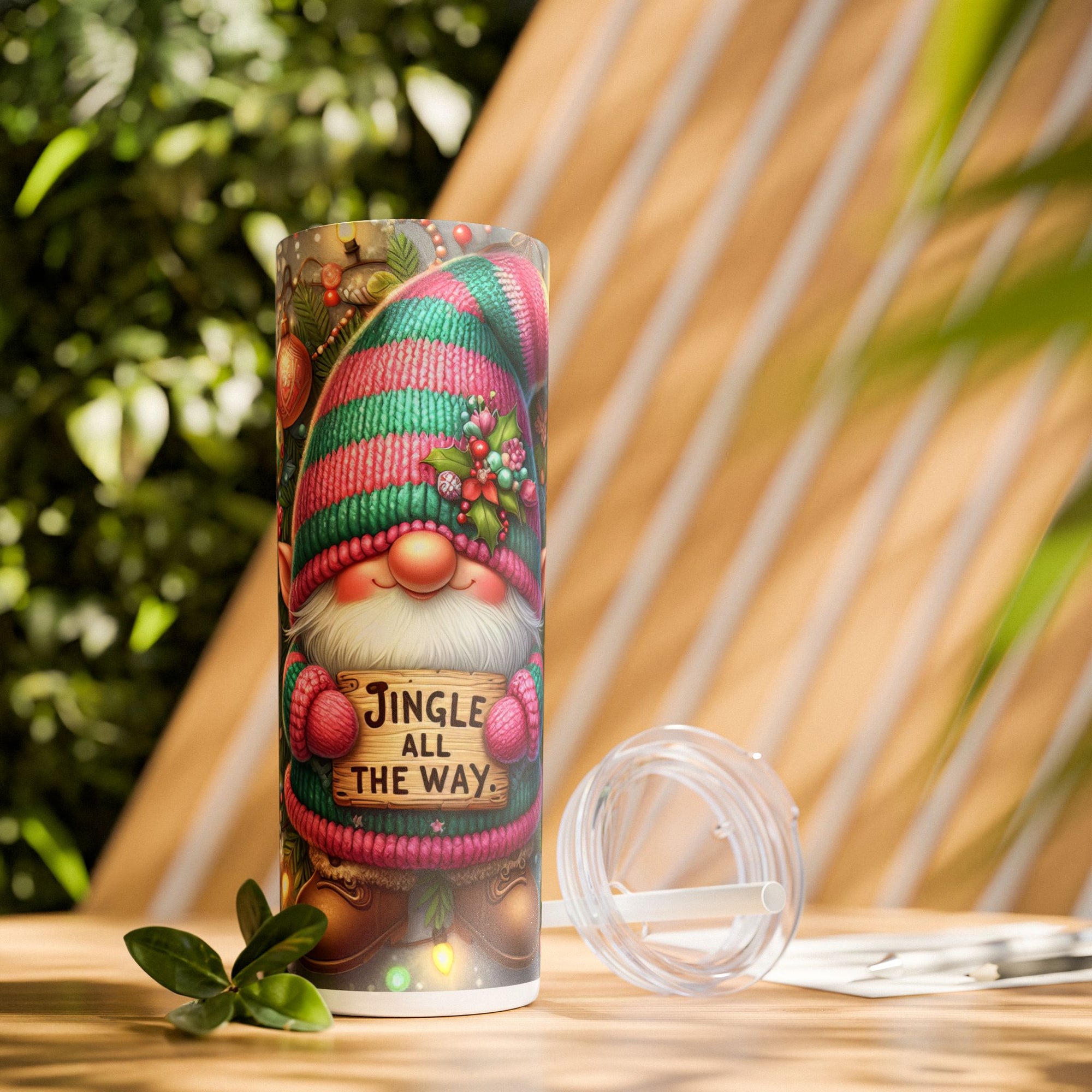 Tumbler Cup - Jingle All the Way Elf Design.