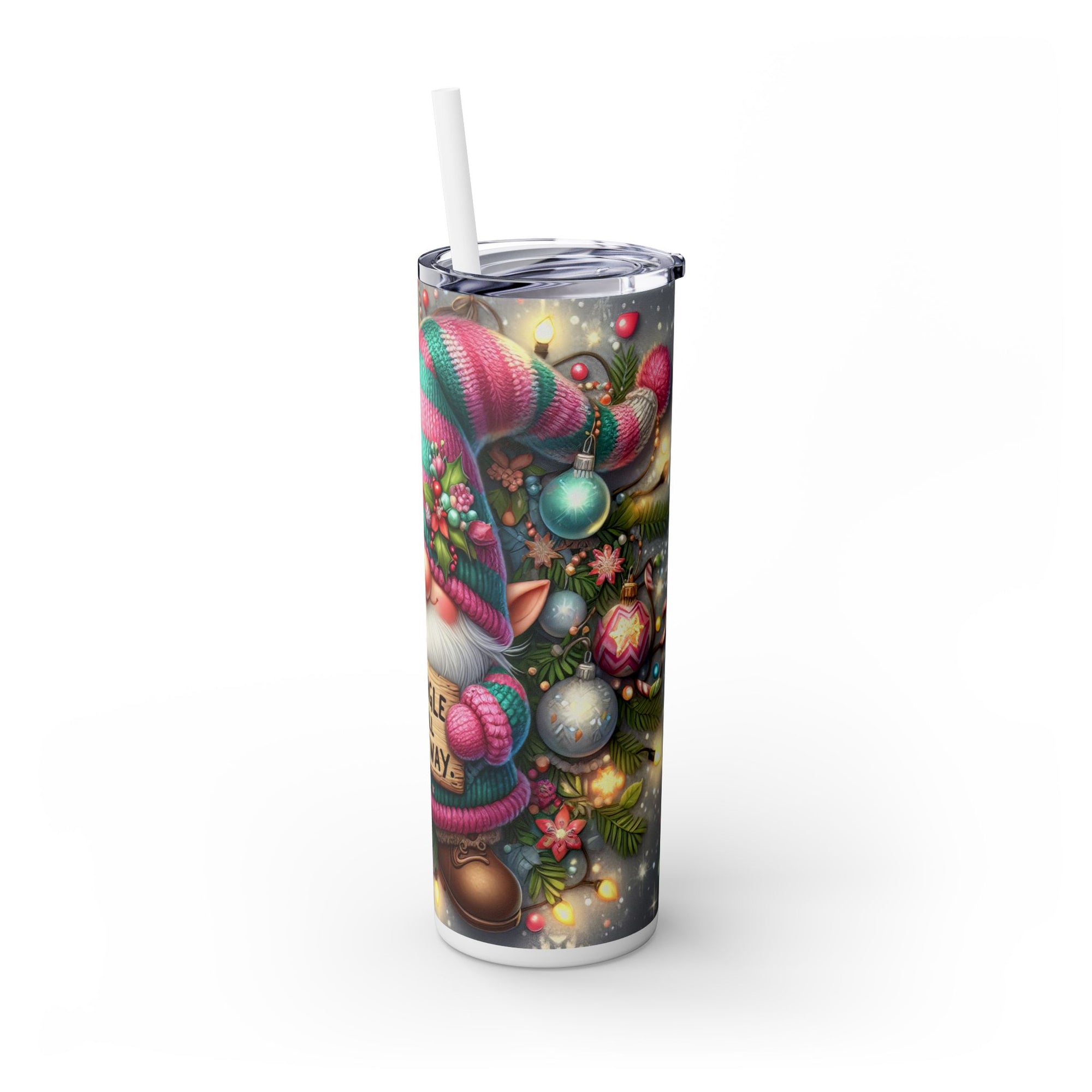 Tumbler Cup - Jingle All the Way Elf Design.
