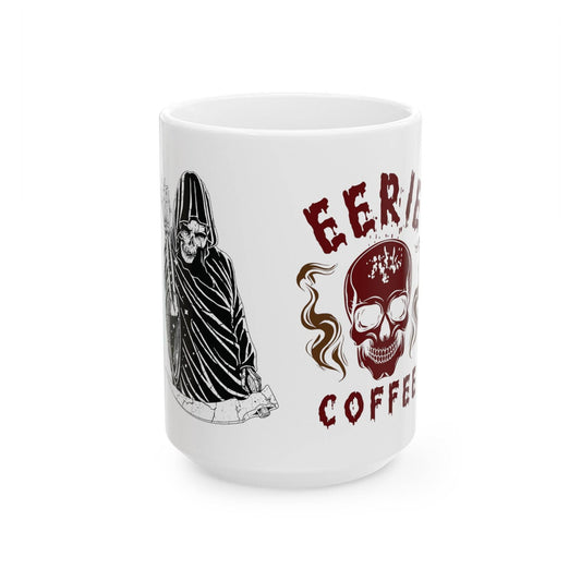 Eerie coffee White Ceramic Mug, (11oz, 15oz) - Eerie Coffee Company