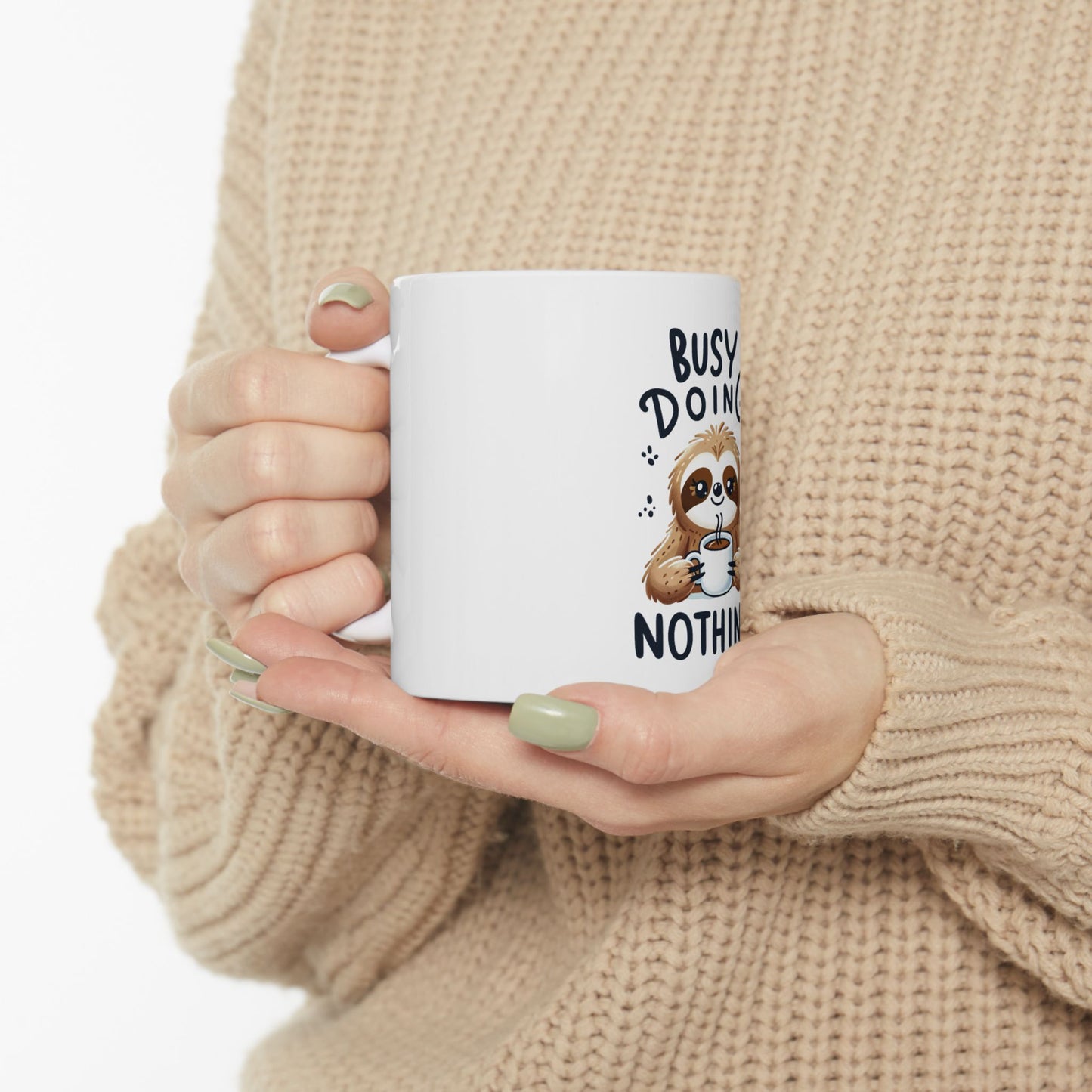 Ceramic Mug - Eerie Coffee Sloth Busy Doing Nothing