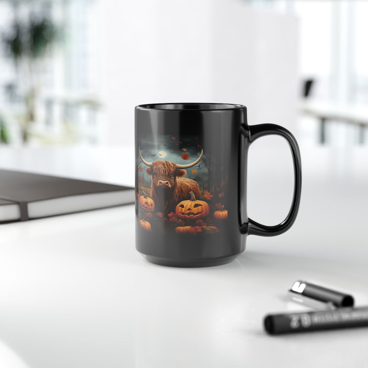 Mug - Eerie Coffee Halloween Pumpkin Patch Bull Mug