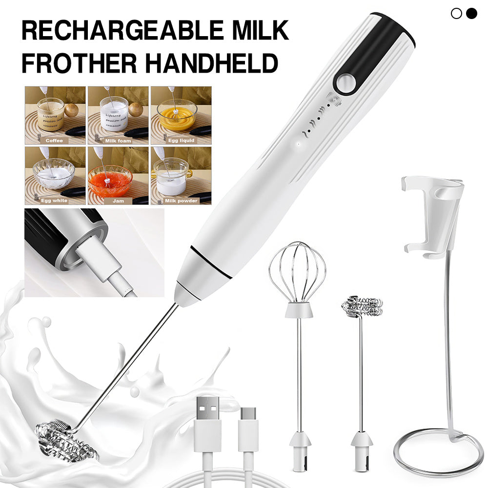 Homasy Rechargeable Handheld Milk Frother 3-Speed