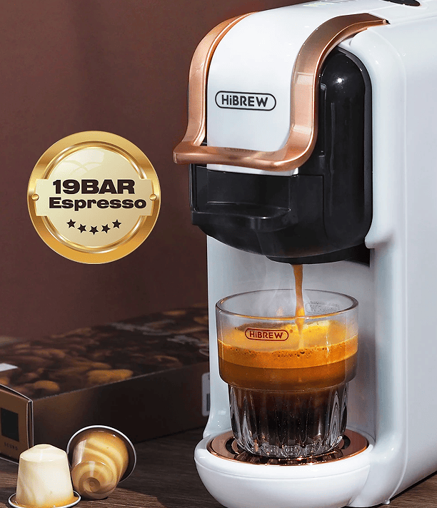 Hi-brew 5 in 1 Automatic Espresso Machine 19Bar Cold Heat Extraction