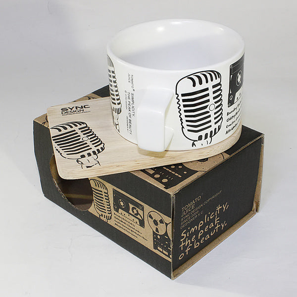 SYNC - Recording Studio Espresso Cup / Wood Coaster