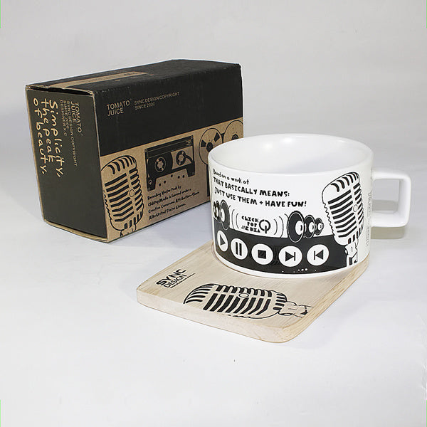 SYNC - Recording Studio Espresso Cup / Wood Coaster.