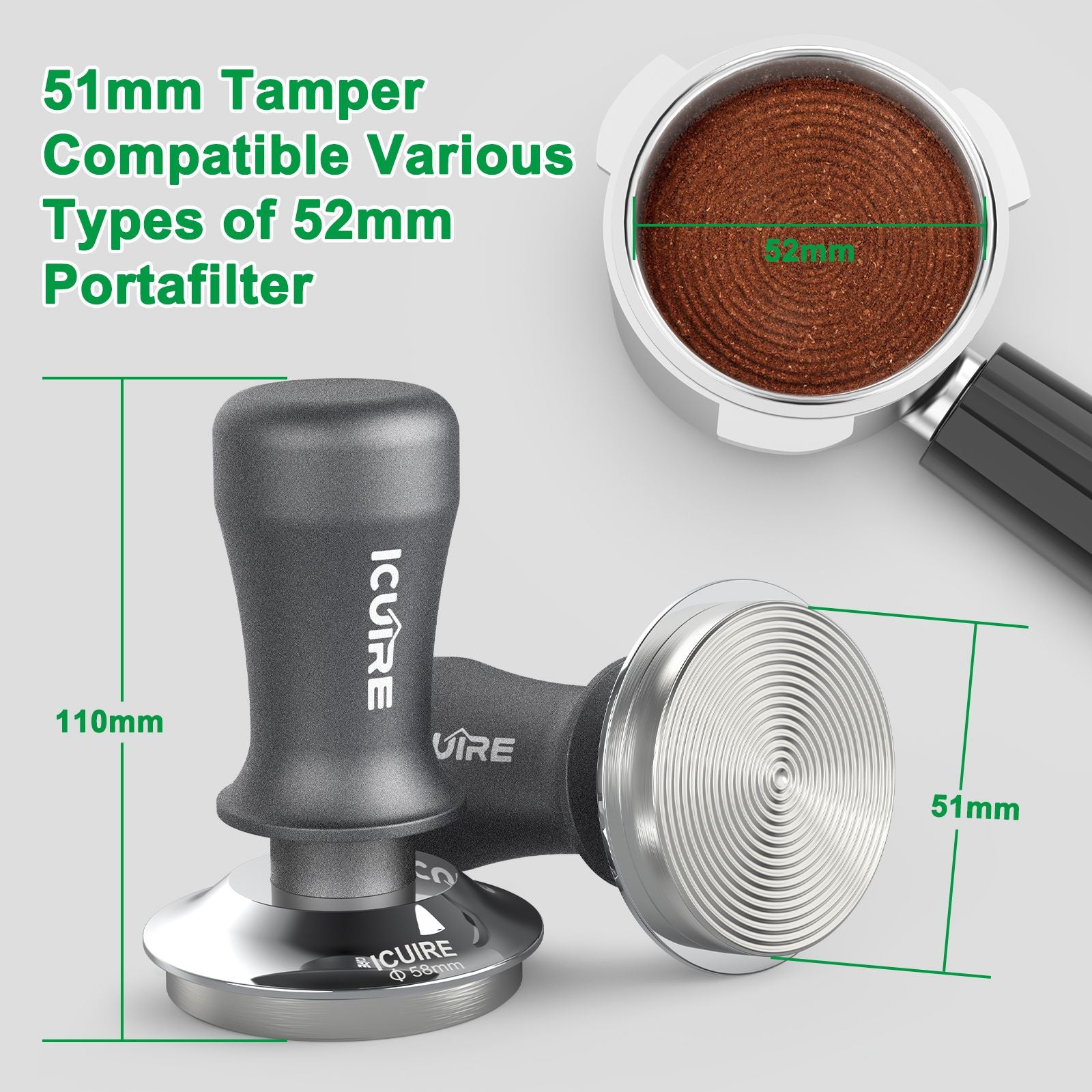 Espresso Tamper, Premium Coffee Tamper for Espresso Machine with Calibrated Spring Loaded, Premium Stainless Steel Flat Base.