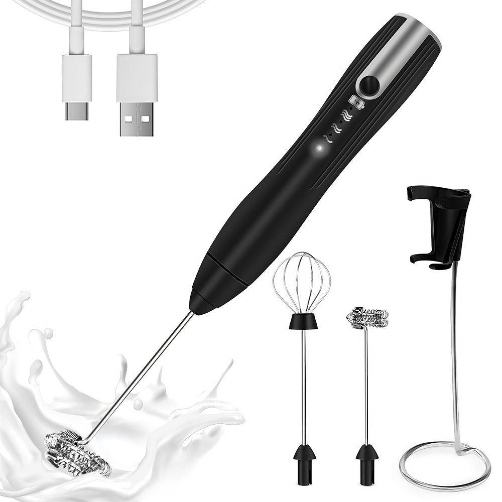 Homasy Rechargeable Handheld Milk Frother 3-Speed.