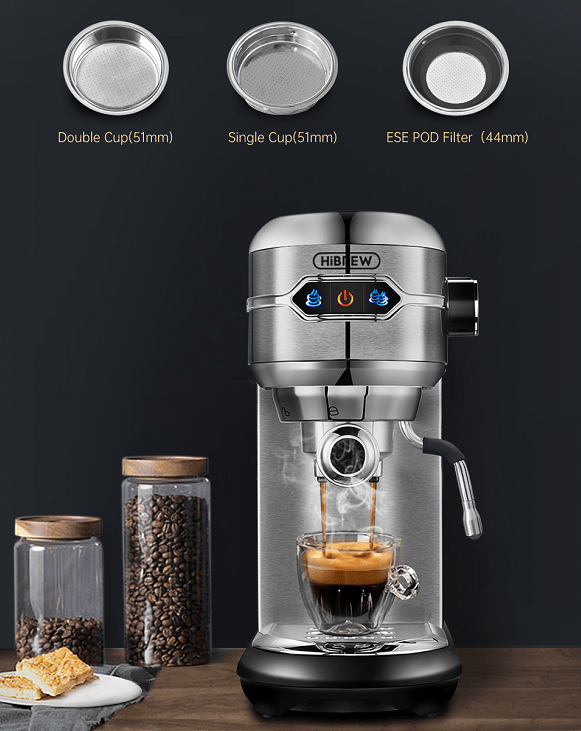 HiBrew 3-in-1 semi-automatic coffee machine