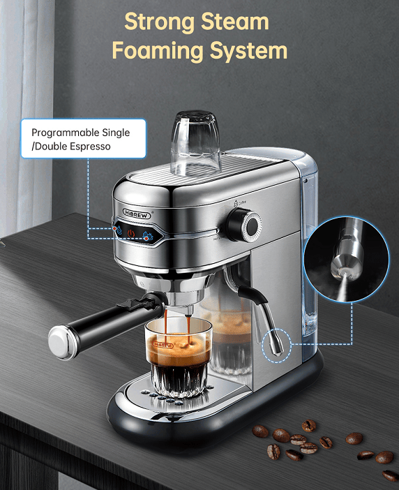 HiBrew 3-in-1 semi-automatic coffee machine