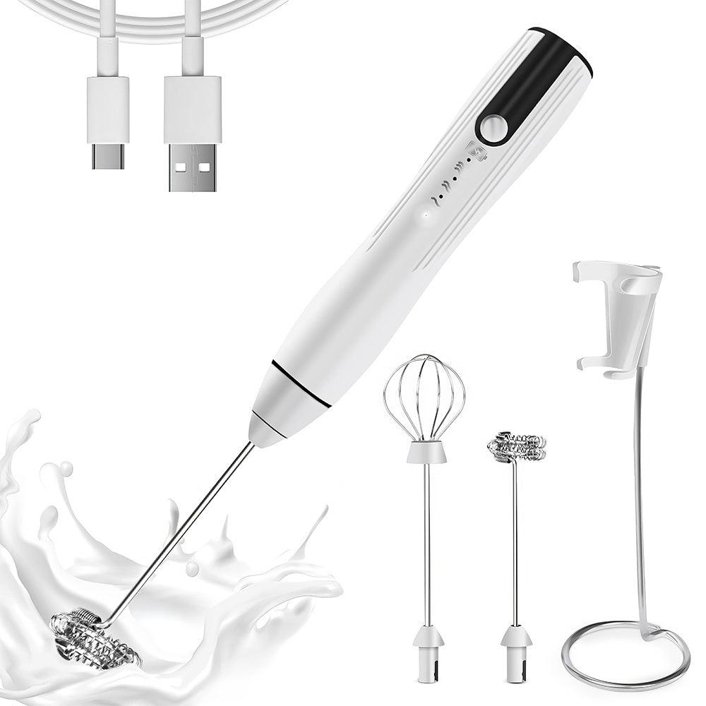Homasy Rechargeable Handheld Milk Frother 3-Speed.
