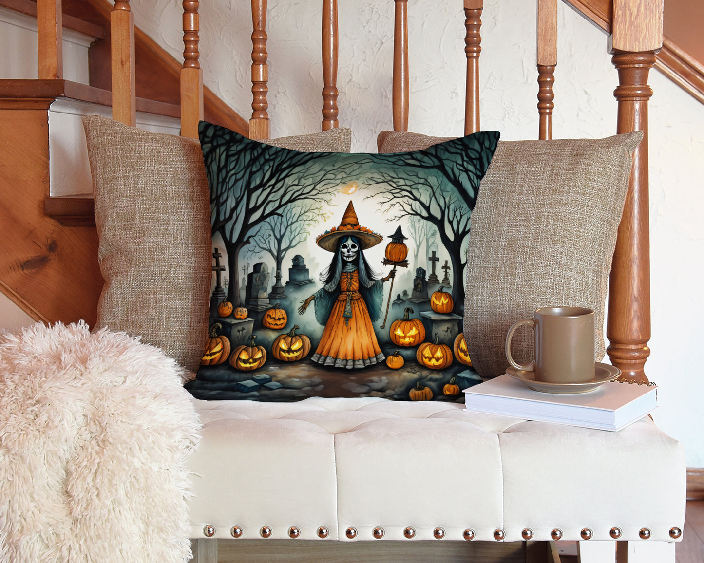 Caroline's Treasures: La Llorona Skeleton Spooky Halloween: Throw Pillow