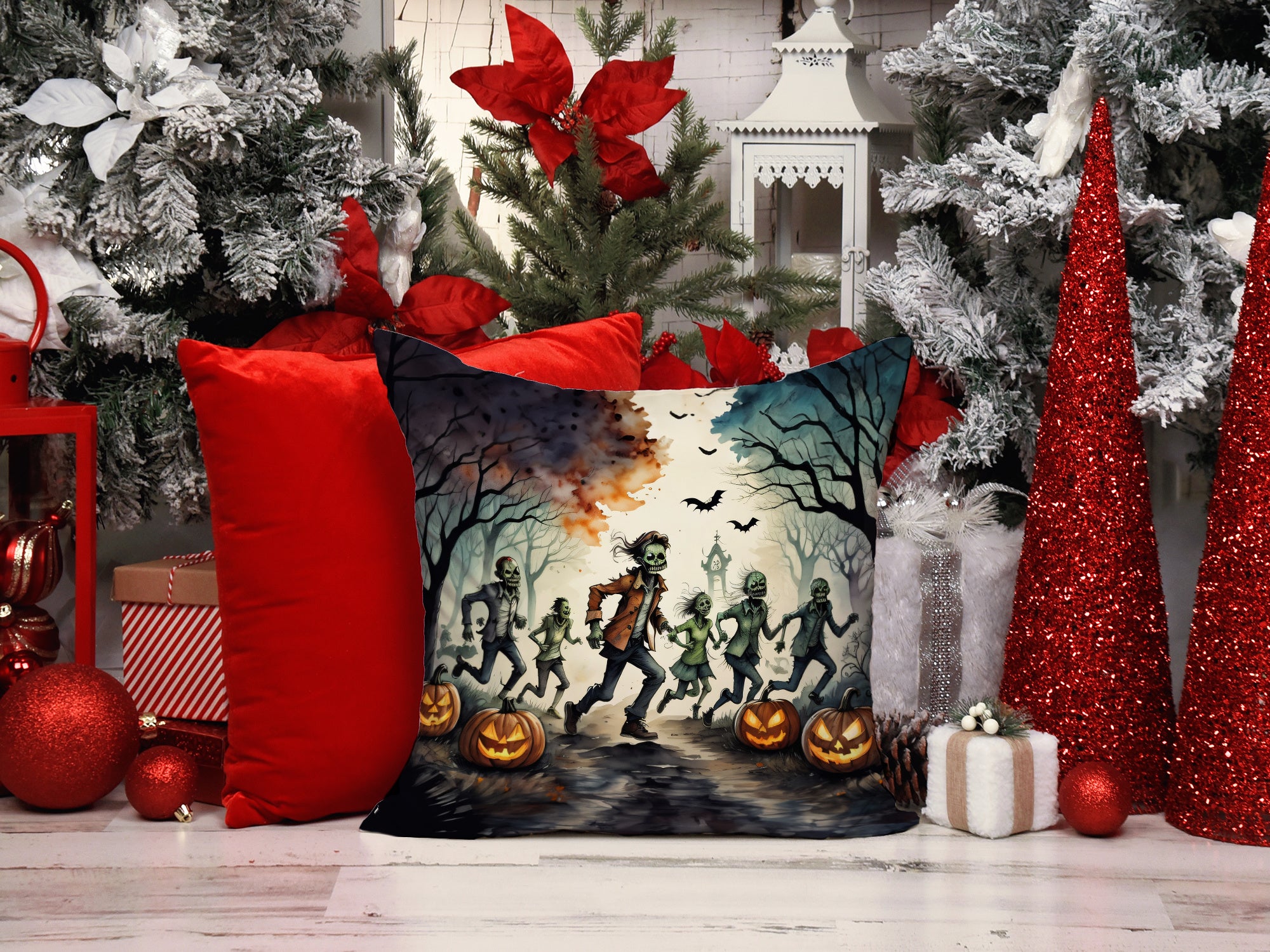 Caroline's Treasures: Zombies Spooky Halloween: Throw Pillow.