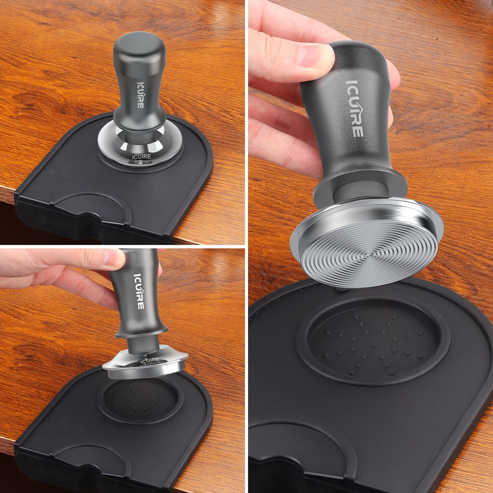 Espresso Tamper, Premium Coffee Tamper for Espresso Machine with Calibrated Spring Loaded, Premium Stainless Steel Flat Base.
