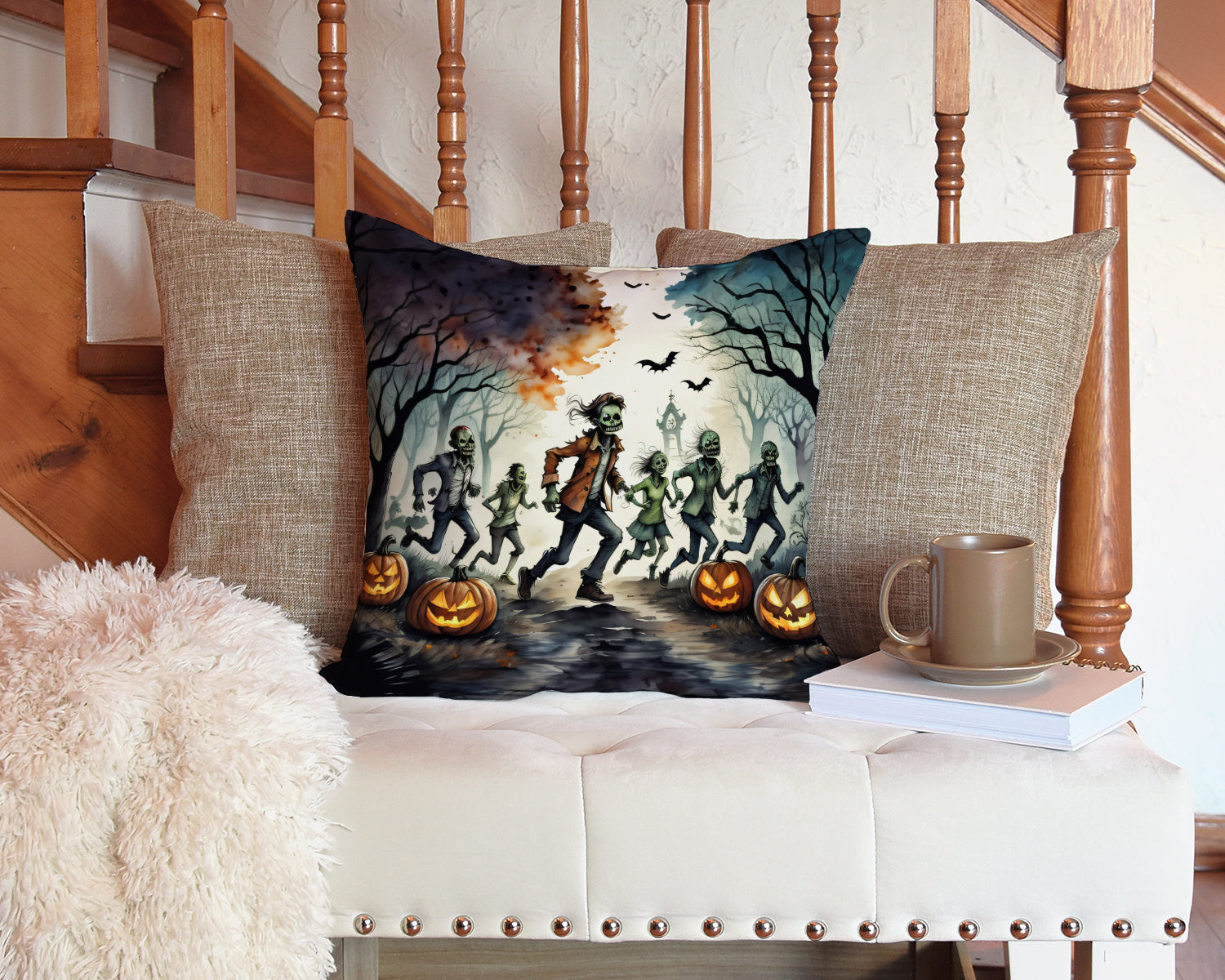 Caroline's Treasures: Zombies Spooky Halloween: Throw Pillow.