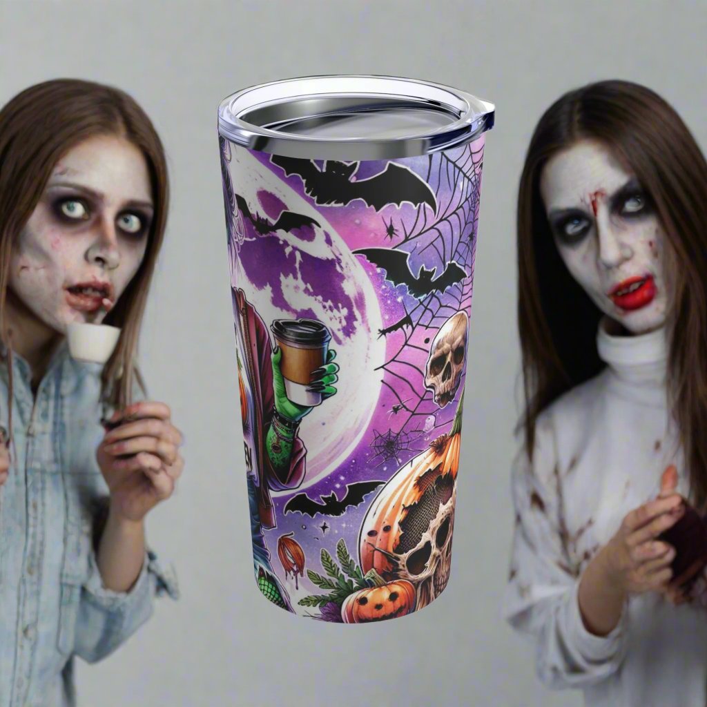 20oz Tumbler Girl Zombie Design.