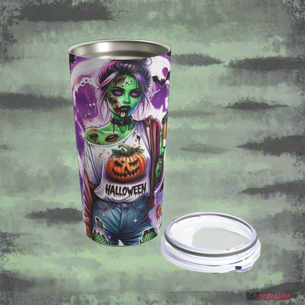 20oz Tumbler Girl Zombie Design.